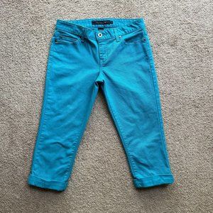 Calvin Klein Jeans Women's 4 (30x20) Capri Cropped Teal Blue Denim Pockets